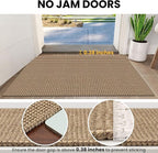 IOHOUZE Washable Runner Rug 2x5 Non Slip Rubber Backed Runners for Hallways Entryway Runner Indoor, Throw Rug Woven Cotton Floor Carpet for Hall Entrance Bedroom, Orange/Tan/Brown
