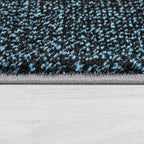 Paco Home Modern Area Rug Bordered with Geometric Pattern Turquoise Grey with Contour Cut, Size: 2' x 3'7"