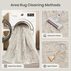 Valenrug Washable Rug 4x6 - Stain Resistant 4x6 Area Rugs for Living Room, Non Slip Backing Printed Rugs for Bedroom, Folable Machine Washable Area Rug(4'x6', Beige)