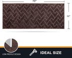 PURRUGS Dirt Trapping Door Mat 32" x 70", Non-Slip Machine Washable Entry Rug, Shoe Scraper, Dog Doormat, Super Absorbent Welcome Mat for Front & Back Door, Muddy Wet Shoes & Paws, Brown