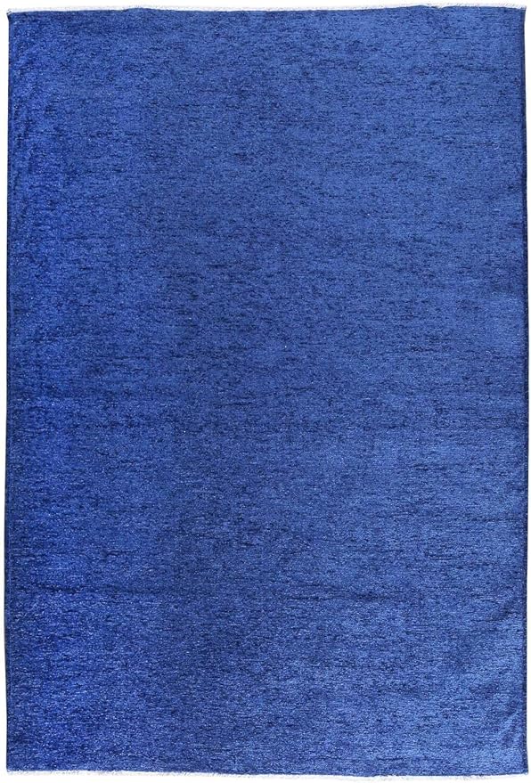 Alfa Rich 7x10 Dark Blue Washable Area Rugs for Living Room Bedroom Kitchen Cotton Decor Solid Rug