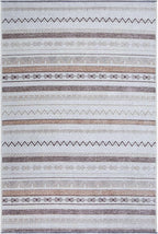 Alfa Rich 5x8 Beige Gray Washable Area Rugs for Living Room Bedroom Kitchen Cotton Decor Rug