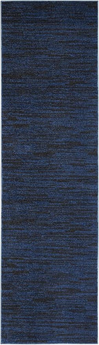 Nourison Home Nourison Essentials Midnight Blue 2'2" x 7'6" Area Rug - Easy Clean, Non Shedding, Bed Room, Living Room, Dining Room, Kitchen (8' Runner)