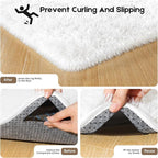 2x3 Cream White Rugs for Bedroom Living Room, Fluffy Small Area Rug Soft Shag Carpet for Kids Boys and Girls Room with 4 Rugs Non-Slip Stickers Dorm Home Decor (2ft x 3ft)