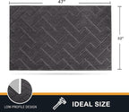 PURRUGS Dirt Trapping Door Mat 32" x 47", Non-Slip Machine Washable Entry Rug, Shoe Scraper, Dog Doormat, Super Absorbent Welcome Mat for Front & Back Door, Muddy Wet Shoes & Paws, Charcoal