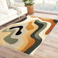 Neutral Color Rug, 6x9 Rug, Earth Tone Rugs for Entryway, Vintage Large Area Rug, Washable Rug Non Slip Soft Indoor Carpet, Kids and Pets Friendly, Neutral Color Home & Room Decor