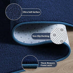 Area Rugs for Bedroom Living Room, Navy Blue 4x6 Thickened Memory Foam Washable Rugs, Modern Non-Slip Ultra Soft Minimalist Solid Indoor Carpets for Boys Girls Nursery Room Décor
