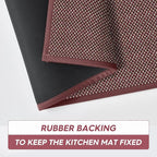 Artoid Mode Washable Non Slip Rubber Backing Kitchen Rugs Red Doormat, Absorbent Kitchen Floor Mats Front of Sink Kitchen Mats for Floor Home Decor 17x29 Inch