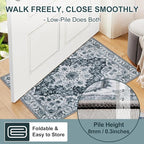 WILLSUN Washable Area Rugs, 5x7 Non-Slip Boho Large Area Rugs for Living Room, Bedroom, Machine Washable Vintage Rug, Indoor Floral Print Carpet for Home Decor, Kid & Pet Friendly Mat