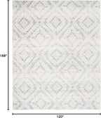SAFAVIEH Adirondack Collection Area Rug - 10' x 14', Ivory & Light Blue, Modern Diamond Distressed Design, Non-Shedding & Easy Care, Ideal for High Traffic Areas in Living Room, Bedroom (ADR131T)