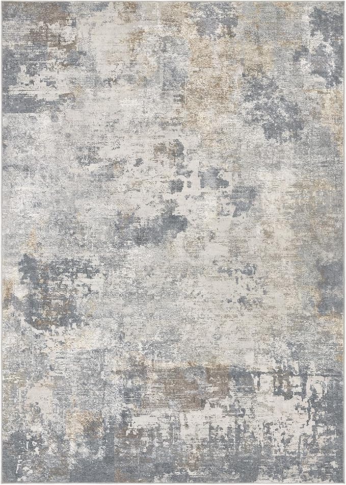 5x8 Area Rug Living Room Rugs - Washable Neutral Modern Abstract Soft Thin Large Rug Indoor Floor No Slip Rug Carpet for Bedroom Under Dining Table Home Office Decor - Blue Grey