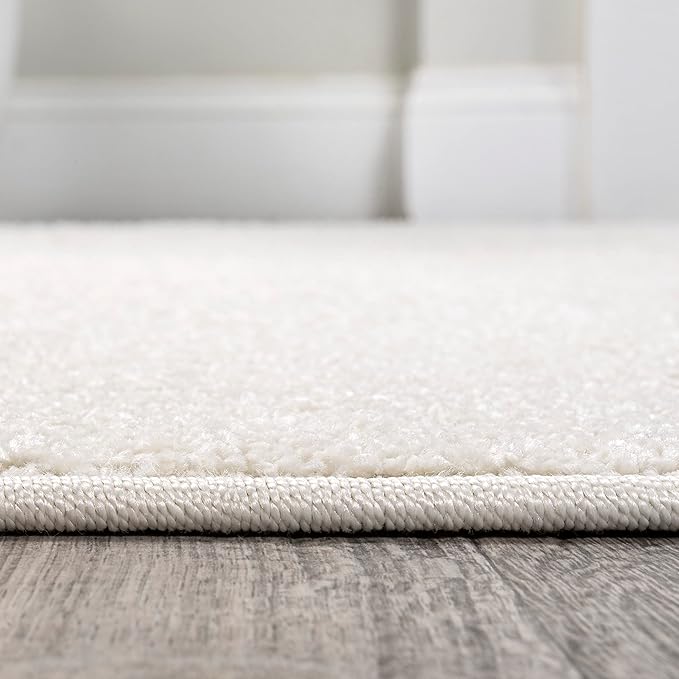 JONATHAN Y Haze Solid Low-Pile Cream Runner Rug 2x10, Coastal,Bohemian,Minimalist,Classic, Easy-Cleaning for Living Room,Bedroom,Kitchen,Pet Friendly,Non-Shedding (SEU100T-210)