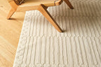 Revival Rugs Soloba 6'7"x9' Washable Area Rug for Living Room Bedroom - 100% Recycled Oeko-TEX Certified, Medium Pile, Beige, Cream