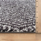 Rugshop Geometric Diamond Stripe Shag Runner Rug Anthracite Dark Gray 2' 3" x 12' Great for Long Hallways, Open Entryways, or Galley Kitchens