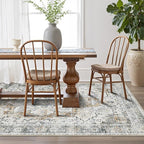 LUMI Washable Area Rug 5x8 for Living Room, Ultra Soft Stain Resistant Carpet with Non Slip Rubber Backing, Non-Shedding Low Pile Rugs for Bedroom, Dining Room, Indoor, Office