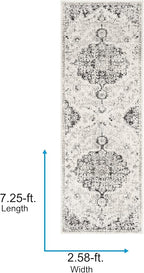Livabliss Odelia Vintage Bohemian Runner Area Rug,2'7" x 7'3",Black