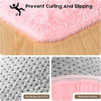Area Rugs 9x12 Living Room, Fluffy Large Pink Rugs for Bedroom, Soft Shag Fuzzy Non-Slip Carpet for Kids Boys and Girls Nursery Room Dorm Indoor Home Decor (Pink, 9ft x 12ft)