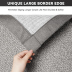 Washable Area Rug 5x7 Large Jute Like Rug for Living Room, Soft Non Slip Rugs Carpet for Dining Room Bedroom Cotton Boho Woven Braided Rugs Home Office Decor, Grey