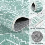 Wonnitar Moroccan Kitchen Runner Rug Washable Non-Slip, 2'6"x10' Mint Green Hallway Rugs, Boho Long Runner Rug for Entryway, Low Pile Soft Runner for Bathroom Laundry Entrance (Mint Green,2'6"x10')