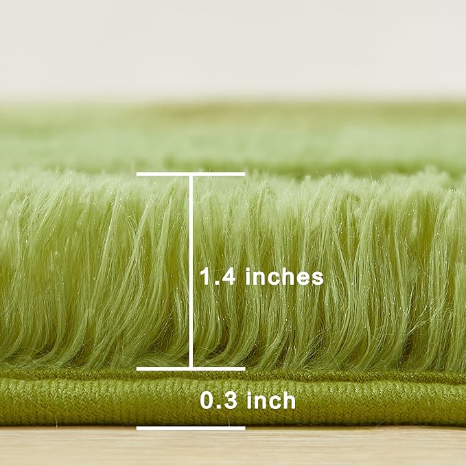 Andency 6x9 Area Rugs Olive Green,Large Shag Fluffy Soft Shaggy Rugs for Living Room Bedroom, Non-Slip Thick Plush Carpet for Kids Girls and Boys, Dorm Nursery Home Decor Aesthetic