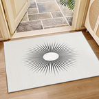 Mid Century Rugs for Living Room - 6x9 ft, Minimalist Sun Rug, Black and White Living Room Rug, Modern Abstract Washable Area Rugs for Bedroom, Optical Illusion Home Decor & Gifts