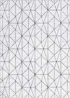 Rugs.com Lattice Trellis Collection Rug – 7' x 10' White Low-Pile Rug Perfect for Living Rooms, Large Dining Rooms, Open Floorplans