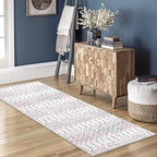 Lahome Moroccan Washable Runner Rug 2x6 Non-Slip Anti-Fatigue Kitchen Rugs and Runners Throw Soft Long Bathroom Runner, Geometric Print Distressed Floor Runners for Entryway Laundry Room Foyer