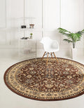 Unique Loom Sialk Hill Collection Area Rug - Washington (3' 3" Round Brown/Black)