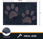 PURRUGS Dirt Trapping Door Mat 24" x 35.5", Non-Skid/Slip Machine Washable Microfiber Entryway Rug, Dog Doormat, Super Absorbent Welcome Mat for Muddy Wet Shoes and Paws, Navy Blue