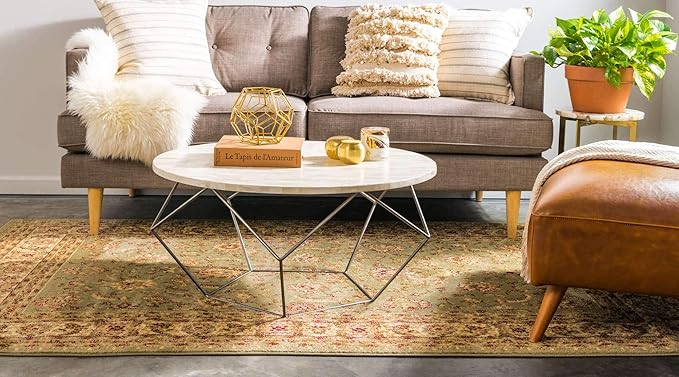 Unique Loom Voyage Collection Traditional Oriental Classic Intricate Design Area Rug (5' 0 x 8' 0 Rectangular, Green/Ivory)