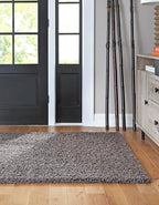 Unique Loom Solid Shag Collection Area Rug (4' 1" x 6' 1" Rectangle, Graphite Gray)