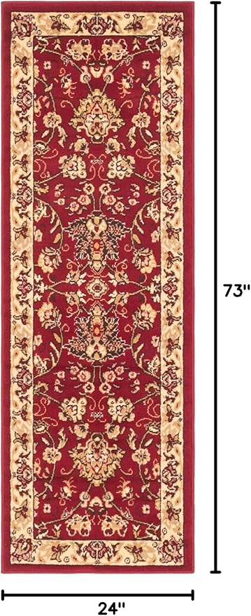 Unique Loom Sialk Hill Collection Area Rug - Washington (2' x 6' 1" Runner Burgundy/Cream)
