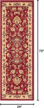 Unique Loom Sialk Hill Collection Area Rug - Washington (2' x 6' 1" Runner Burgundy/Cream)