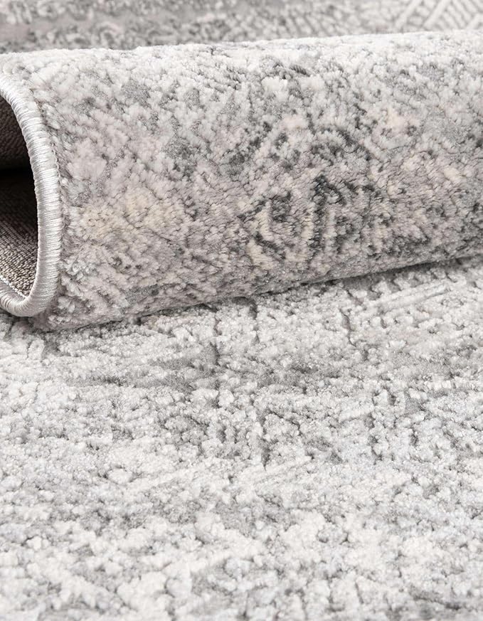 Unique Loom Finsbury Collection Area Rug - Sarah (5' 3" x 8' Rectangle, Gray/ Ivory)