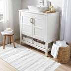 Nakagishi 2X4 Rug Washable Area Rug: Small Soft Boho Farmhouse Neutral Moroccan Non Slip Indoor Low Pile Accent Floor Throw Carpet for Bedroom Bathroom Entryway Kitchen Hallway Closet Home Door - Grey