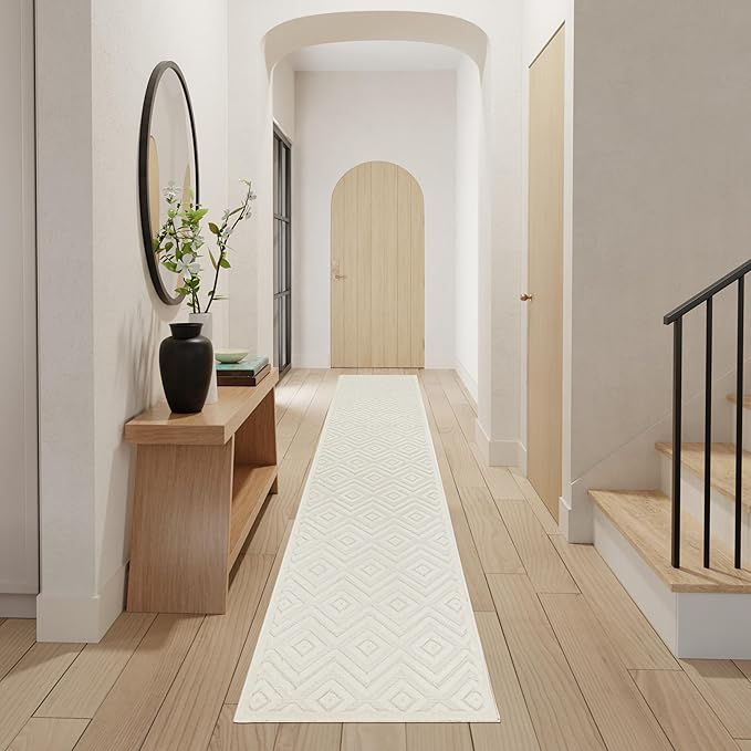 Nourison Home Versatile Ivory White 2'2" x 10' Area Rug - Easy Clean, Non Shedding, Bed Room, Living Room, Dining Room, Kitchen (10' Runner)
