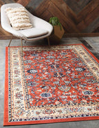 Unique Loom Sialk Hill Collection Area Rug - Washington (6' 1" x 9' Rectangle Terracotta/Cream)