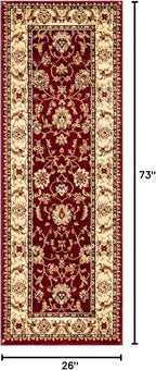 Unique Loom Voyage Collection Traditional Oriental Classic Intricate Design Area Rug (2' 2 x 6' 0 Runner, Red/Gold)