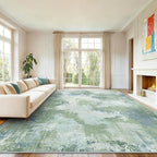 AMADA HOMEFURNISHING 8x10 Area Rugs for Living Room, Modern Abstract Washable Rug with Non-Slip Backing & Low Pile, Large Rug with Abstract Pattern for Bedroom, Dinning Room, Home Office, Green