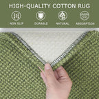 KOZYFLY Runners for Hallways 2x7 ft Washable Kitchen Runner Non Slip Rubber Backed Hall Runners Cotton Entryway Runner Rugs Floor Carpet for Indoor Backdoor Bedroom Kitchen, Bright Green/Earthy Green