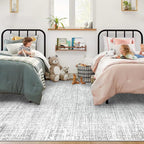 5x7 Area Rugs for Living Room, Washable Large Area Rug Neutral Modern Abstract Bedroom Rug Soft Non Slip Low Pile Stain Resistant Indoor Carpet for Nursery Kids Dining Room Office(Grey, 5'x7')