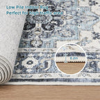 Dripex Runner Rug-2x8 Washable Distressed Hallway Runner Oriental Medallion Carpet Non-Slip Stain-Resistant Kitchen Mat Foldable Thin Accent Rug for Entrance Living Room Bedroom