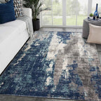LUXE WEAVERS Euston Collection D.Blue-L.Blue 8x10 Modern Abstract Area Rug