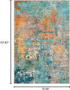 Lahome Modern Abstract Area Rug 6x9 Rugs for Living Room, Washable Accent Bedroom Rug Low Pile Non Slip, Colorful Soft Indoor Contemporary Carpet for Dining Room Table Apartment