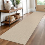 EARTHALL Washable Runner Rug 2x10 Ft Non Slip Runners for Hallways Long Cotton Rubber Backed Kitchen Runner Braided Indoor Floor Carpet Runners for Entryway, Hallway, Kitchen, Send/Beige