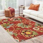 Lahome Floral 4x6 Red Area Rugs, Washable Throw Soft Rug for Bedroom Non-Slip, Paisley Print Fall Carpet for Christmas Living Room Dinning Room Entryway Kitchen Office (4'x6', Red)