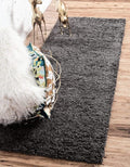 Unique Loom Solid Shag Collection Area Rug (2' 6" x 16' 5" Runner, Graphite Gray)