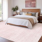 Art&Tuft Washable Rugs 8x10, Area Rugs for Living Room - Non Slip and Stain Resistant Soft Thin Low Pile 8x10 Rug for Bedroom, Dining Room, Kitchen, Office, Lightpink