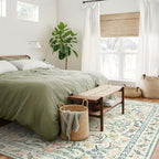 Wonnitar Boho Washable Rug 8x10, Large Area Rug for Living Room, Soft Floral Carpet for Bedroom Non Slip, 8 x 10 Indoor Beige Carpets for Nursery Dining Room Apartment Office Decor