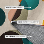 Mid Century Modern Rugs for Home Decor, 5x8 ft, Boho Geometric Circle Area Rugs for Living Room, Soft Non Slip Washable Abstract Geometry Carpet Bedroom Decorations Dt-Ghf-19